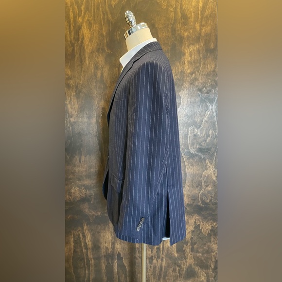 Polo Ralph Lauren Made in Italy Vintage Pin Stripe Wool Suit in Navy Size 46 R - Picture 6 of 16